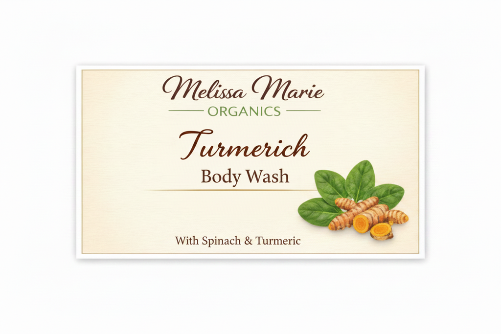 Turmerich Body Wash label - Melissa Marie Organics